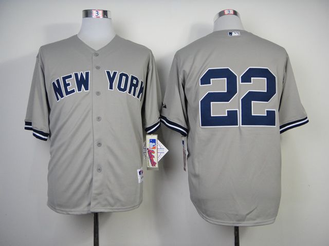 Men New York Yankees 22 No name Grey MLB Jerseys